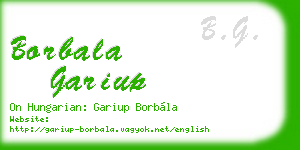 borbala gariup business card